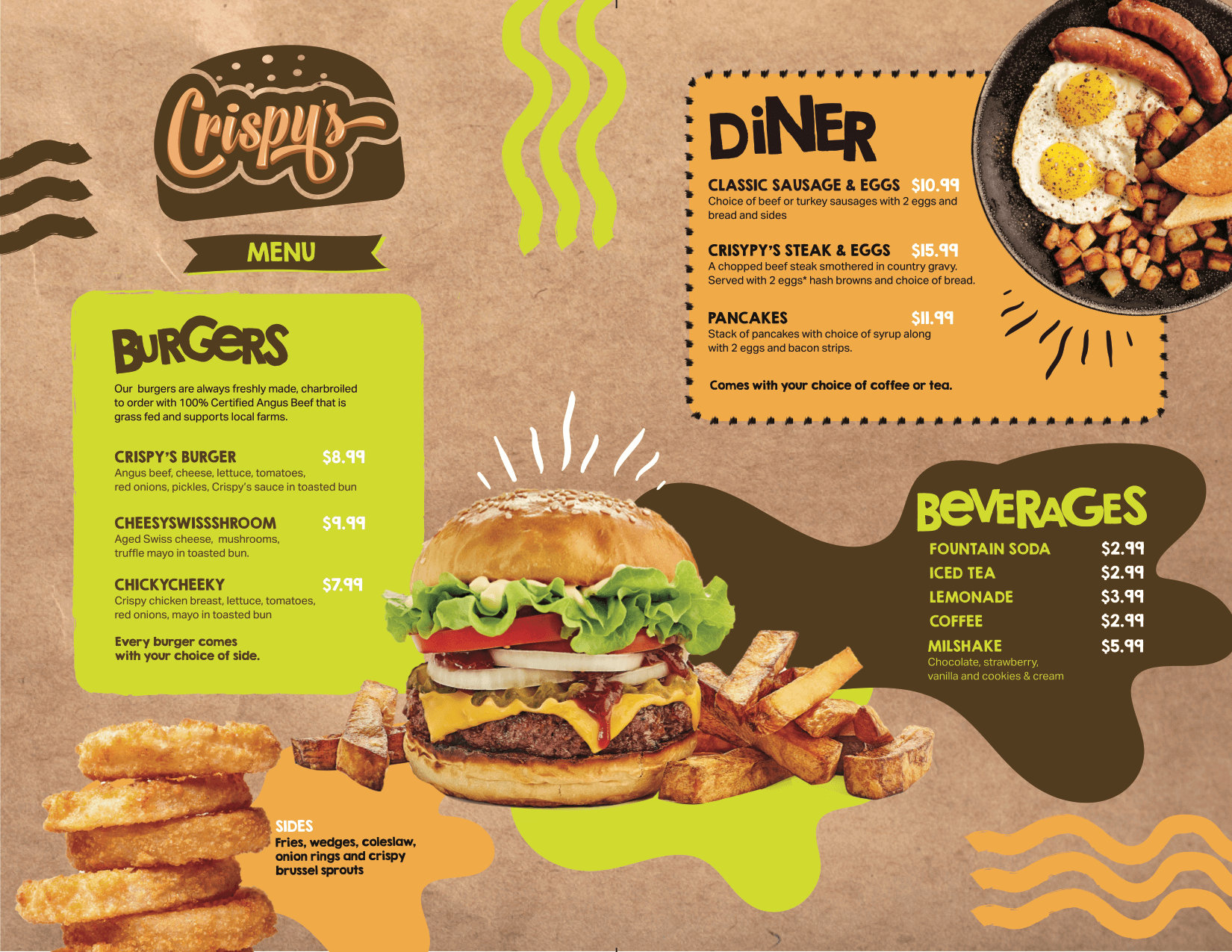 packaging of a bakeshop with cookie, coffee and a digital menu on an ipad