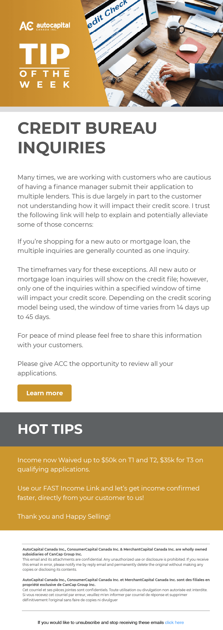 Preview of a marketing email about car loan