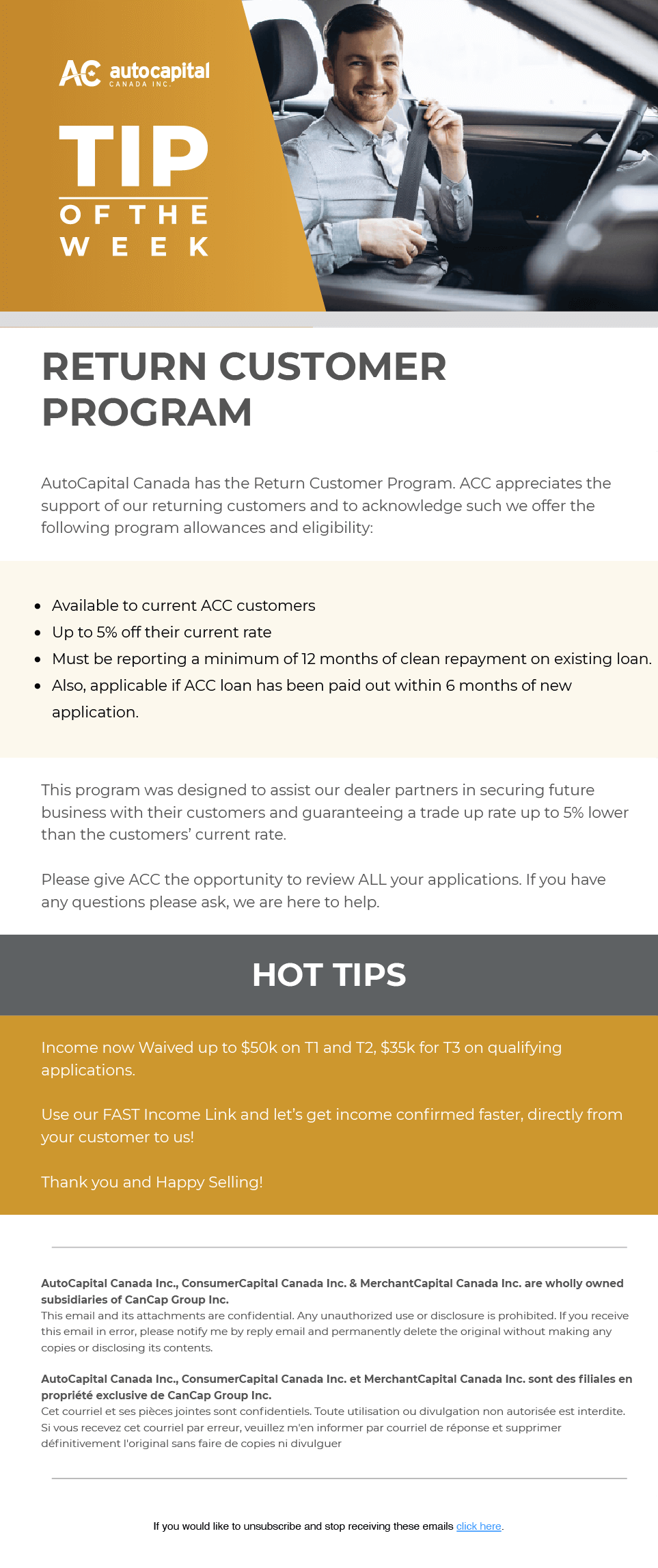 Preview of a marketing email about car loan